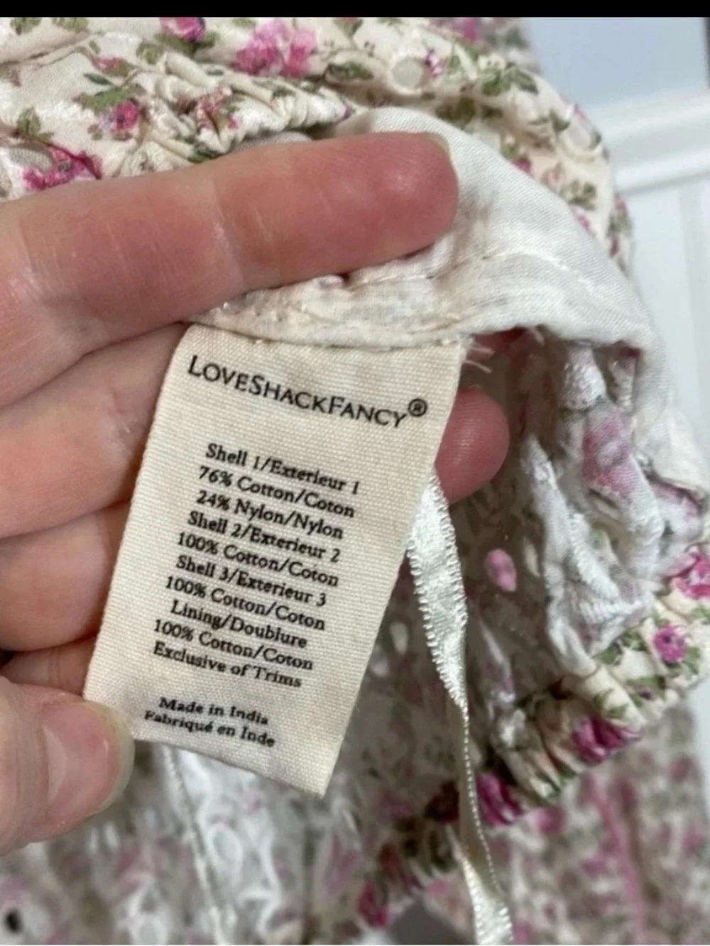 LOVESHACKFANCY dorabella crop cotton top in petunia pink size medium coquette